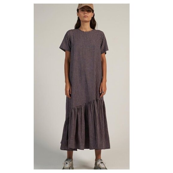 Arthur Apparel Hemp Cotton Blocked Midi Dress